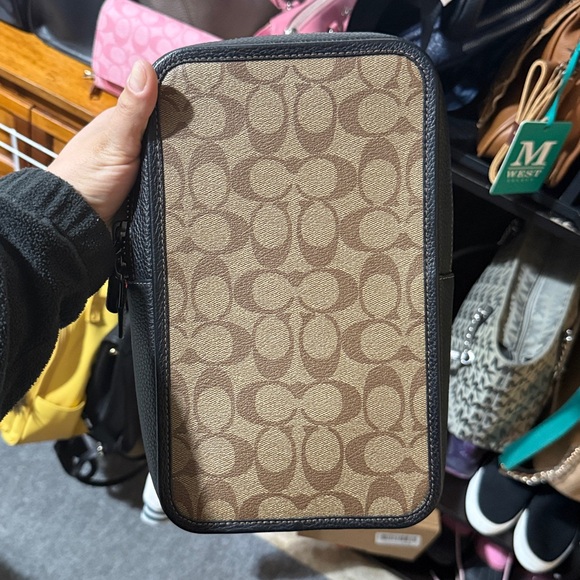 Coach Signature Brown and Black Belt Bag - Picture 3 of 8